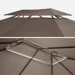 Pergola Aluminium 3x4 M Avec Rideaux Couleur : Taupe -Meubles Boutique pga3x4swbn 95d53af9b8d08f3ed69cea81c413c61f
