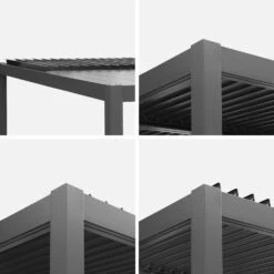 Pergola Bioclimatique, Aluminium Et Acier, 3x3 M, Lames Orientables -Meubles Boutique pgbcslc3x3at e78af7d0cb95c7cdc50da004704a1737