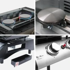 Plancha Gaz 2 Brûleurs Inox 5kW -Meubles Boutique ph1002sb 5e4dd81371a6a7a3362f640fe20d90b1