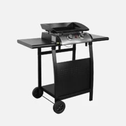 Plancha Gaz 2 Brûleurs Inox 5kW Avec Chariot -Meubles Boutique ph1002trolley 9ab1ad909035b8cbfa8e74fcdd6ef628