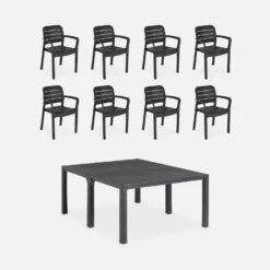 Table De Jardin Modulable Résine + 8 Chaises Empilables -Meubles Boutique plk150x2tr8bk 49051b7afc41e3e335f8300891b3cc9e