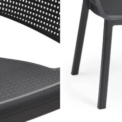 Table De Jardin Résine + 8 Chaises Empilables Couleur : Graphite -Meubles Boutique plk240er8bk dca5127bb65b4af96ba6a43b7c3d4991