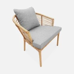 Salon De Jardin Bas Résine Tressée Effet Rotin 2 Places Couleur : Gris Chiné -Meubles Boutique rawarmtx2gy d278eae04f448223e051e748baa238a2