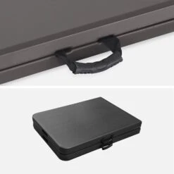 Tables De Réception Pliable Plastique (lot De 2) Couleur : Gris Foncé -Meubles Boutique recpl180x70x2dg 8072ab177160a4a16a23ea235640f3c9