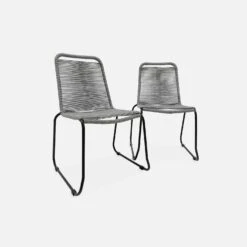 Chaise Jardin En Corde Empilable (lot De 2) Couleur : Gris Clair -Meubles Boutique ropechrx2lgy 04e1e040eb83a847aae2e66671d9124a