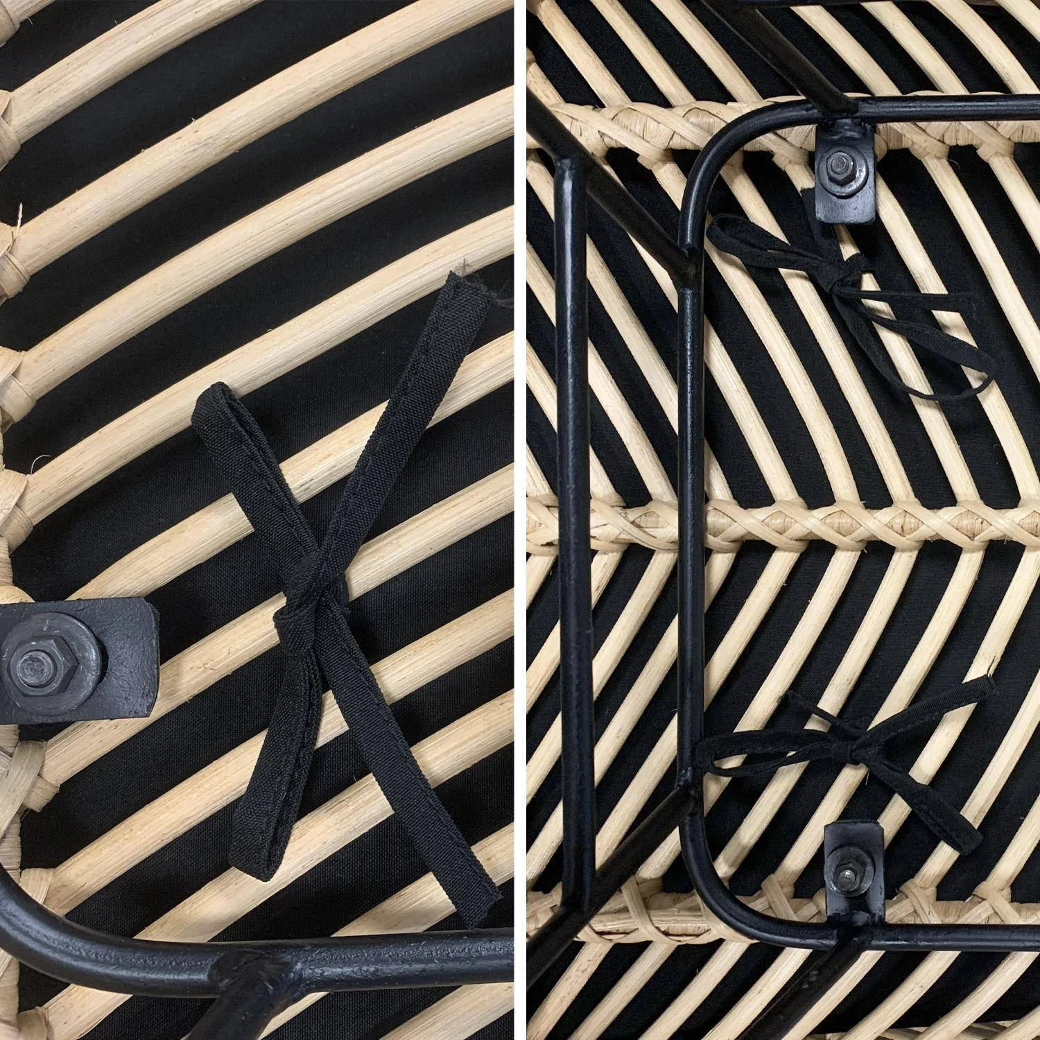 Table à Manger En Teck Recyclé 220cm + 6 Chaises Et 2 Fauteuils En Rotin Couleur : Noir 6 Table à Manger En Teck Recyclé 220cm + 6 Chaises Et 2 Fauteuils En Rotin Couleur : Noir – Image 6