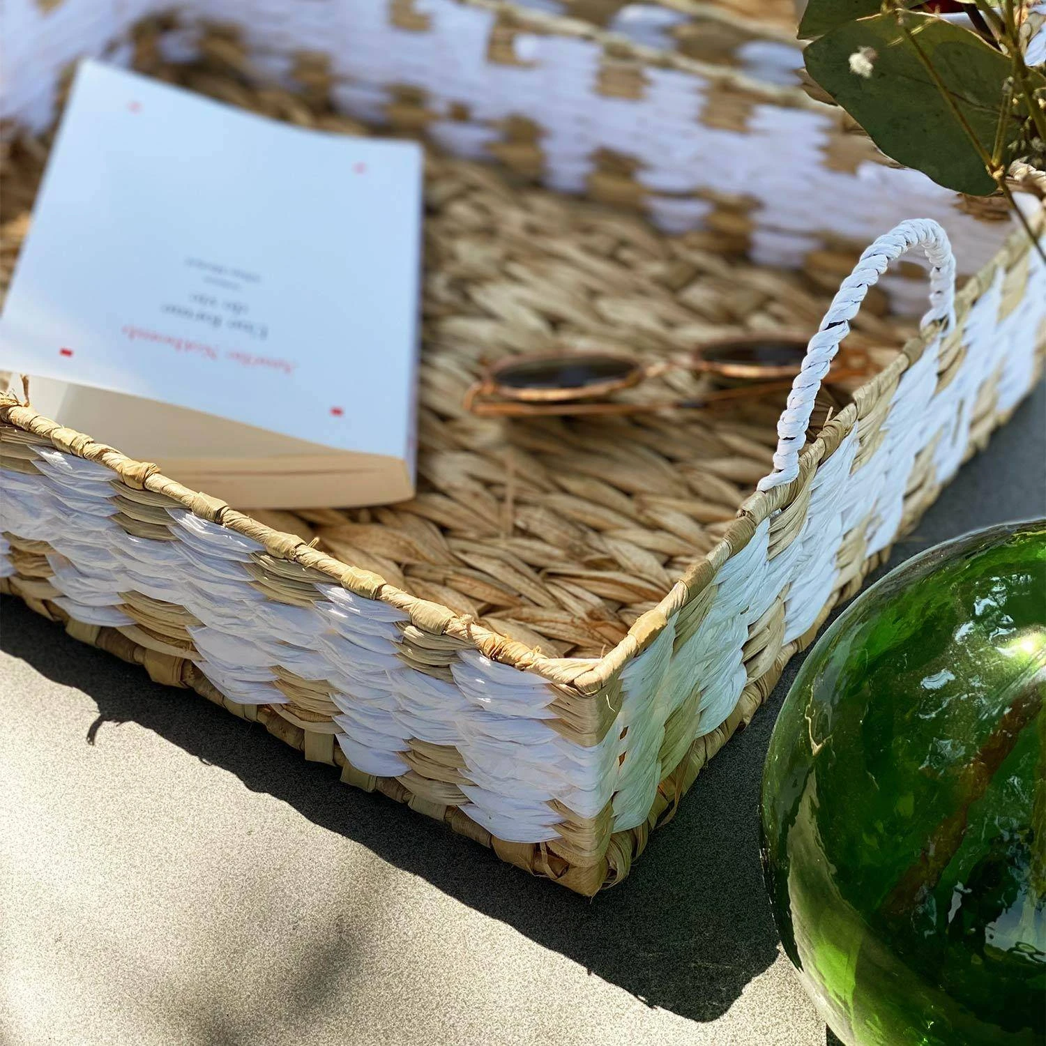 Plateau Avec Poignées Paille Tressée (lot De 2) 4 Plateau Avec Poignées Paille Tressée (lot De 2) – Image 4