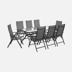 Table De Jardin Aluminium, 8 Chaises -Meubles Boutique tx190x8gris 2d353cbd81ade05968555bc54e0ce42f