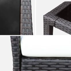 Table De Jardin Résine Tressée, 6 Fauteuils Couleur : Marron / Ecru -Meubles Boutique wk150kdr6bn 9705b00d17f726d6798f7f913abbb528