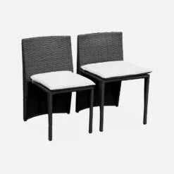 Table De Jardin Encastable Résine Tressée, 2 Chaises Couleur : Noir / Ecru 10 Table De Jardin Encastable Résine Tressée, 2 Chaises Couleur : Noir / Ecru -Meubles Boutique wk64o2bk cd9f693e9f12afb043dea769f3ca6af3