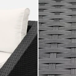 Salon De Jardin Triangle Résine Tressée 2 Places Couleur : Noir / Ecru -Meubles Boutique wktrianglebk 1fe6486fbdd33f1920e9b0047cf7ffec