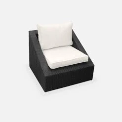Salon De Jardin Triangle Résine Tressée 2 Places Couleur : Noir / Ecru -Meubles Boutique wktrianglebk 7bf39ff930ded704688d3d4cf22d053b