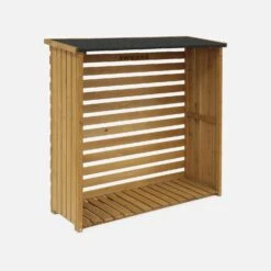 Abri Bûches 120x45x120cm,bois -Meubles Boutique ws120lbn 1084630448df6df37e2034e298df5f69