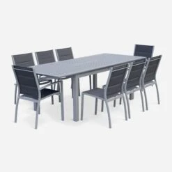 Table De Jardin Extensible Aluminium 8 Places Couleur : Gris -Meubles Boutique xtsaf245tblat 5826fed821dbda8ec3f91791dc8c6e0c