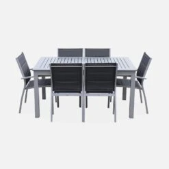 Table De Jardin Extensible Aluminium, 6 Chaises Couleur : Gris / Gris Foncé -Meubles Boutique xtsafm210r6at 0afa6fb1263686a02258fa736c7eaebc